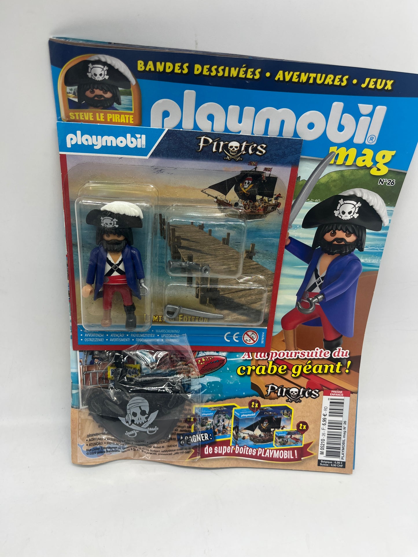 Livre D’activité magazine Playmobil  mag presse avec sa figurine Steven le pirate jamais ouvert Neuf