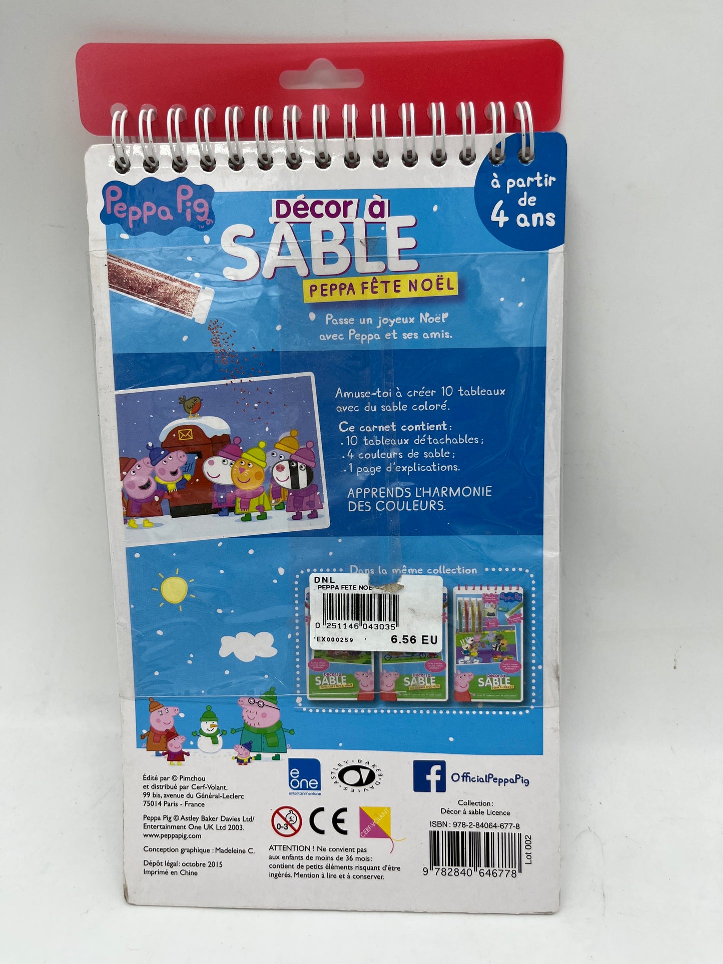 livre d’activité décor à sable Peppa pig avec ces 4 tubes de paillettes thème Noël Neuf activités manuelles