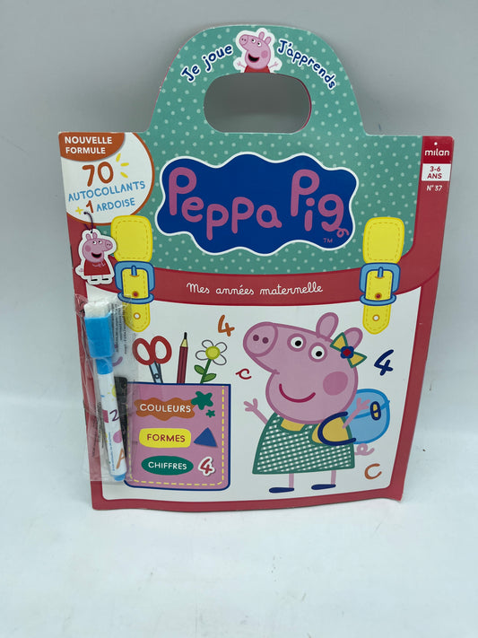 Livre d’activités Magazine Je Joue j’apprends Peppa pig Mon année de maternelle 80 gommettes couleur lettre chiffres numéro 37 lettre C Neuf