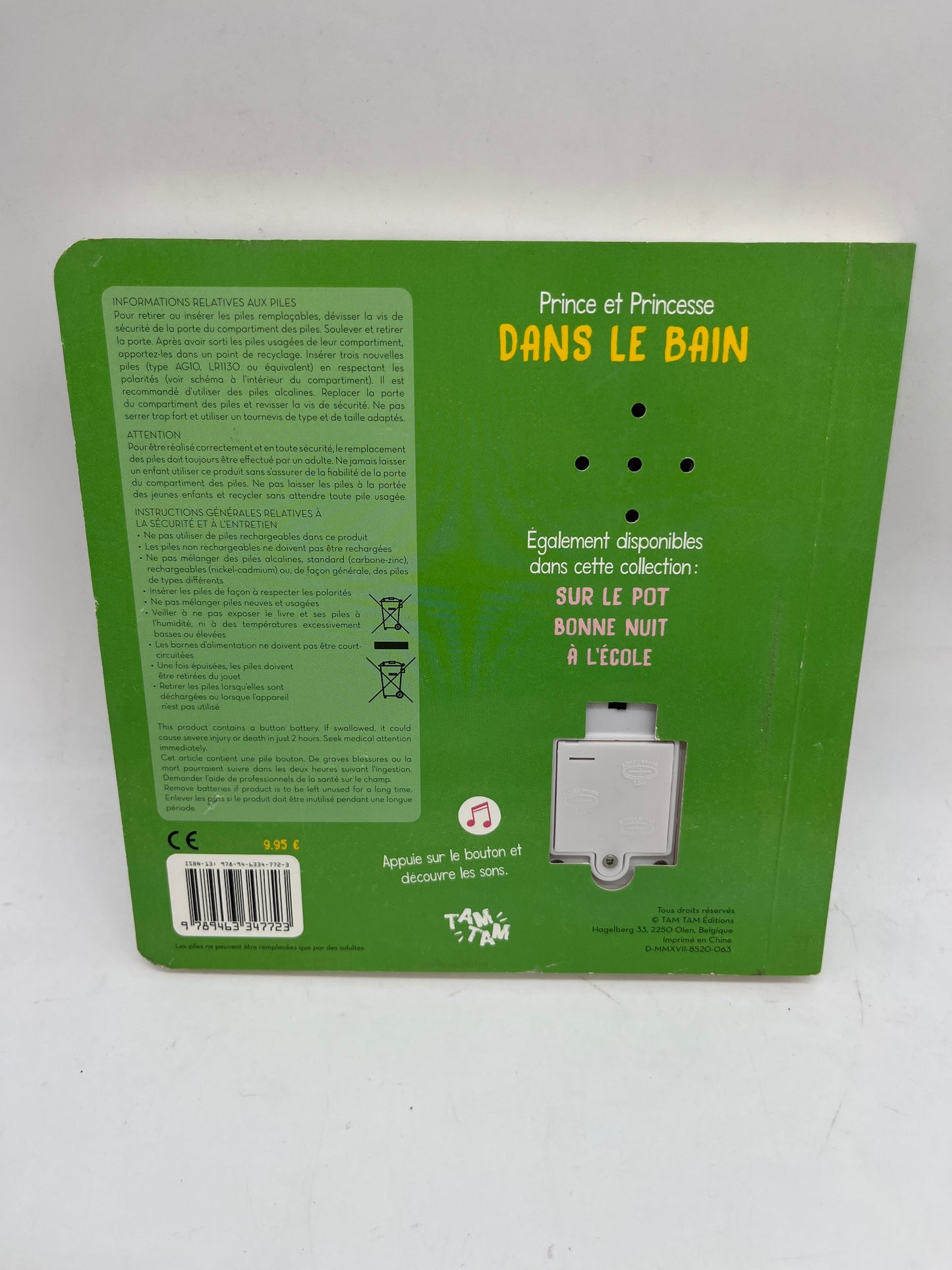 Livre Sonore Mon petit livre sonore Prince et princesse thème dans le bain!  Neuf édition Tam tam Jeunesse