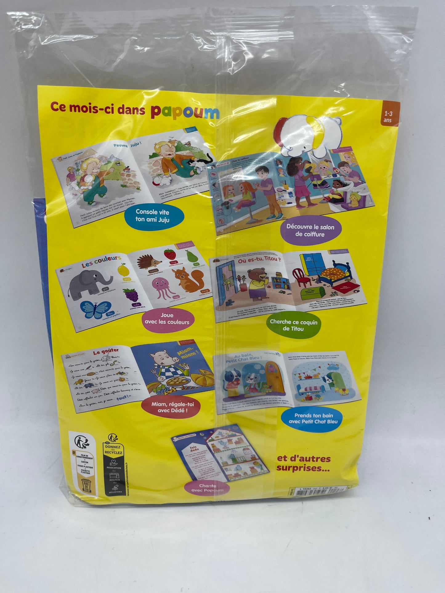 livre d’activité Magazine Papoum avec son tambourin neuf sous blister!