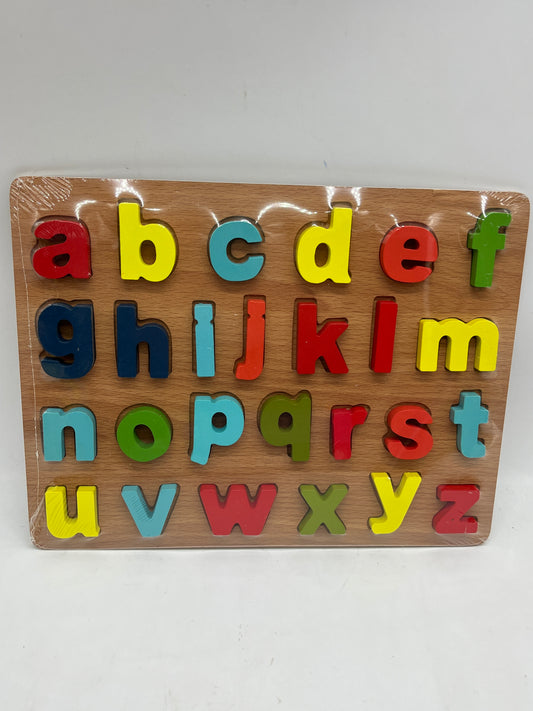 Jouet jeu activités apprentissage 
Puzzle en bois Type Montessori J’apprends l’alphabet et les lettres minuscules avec ces pièces en relief Neuf