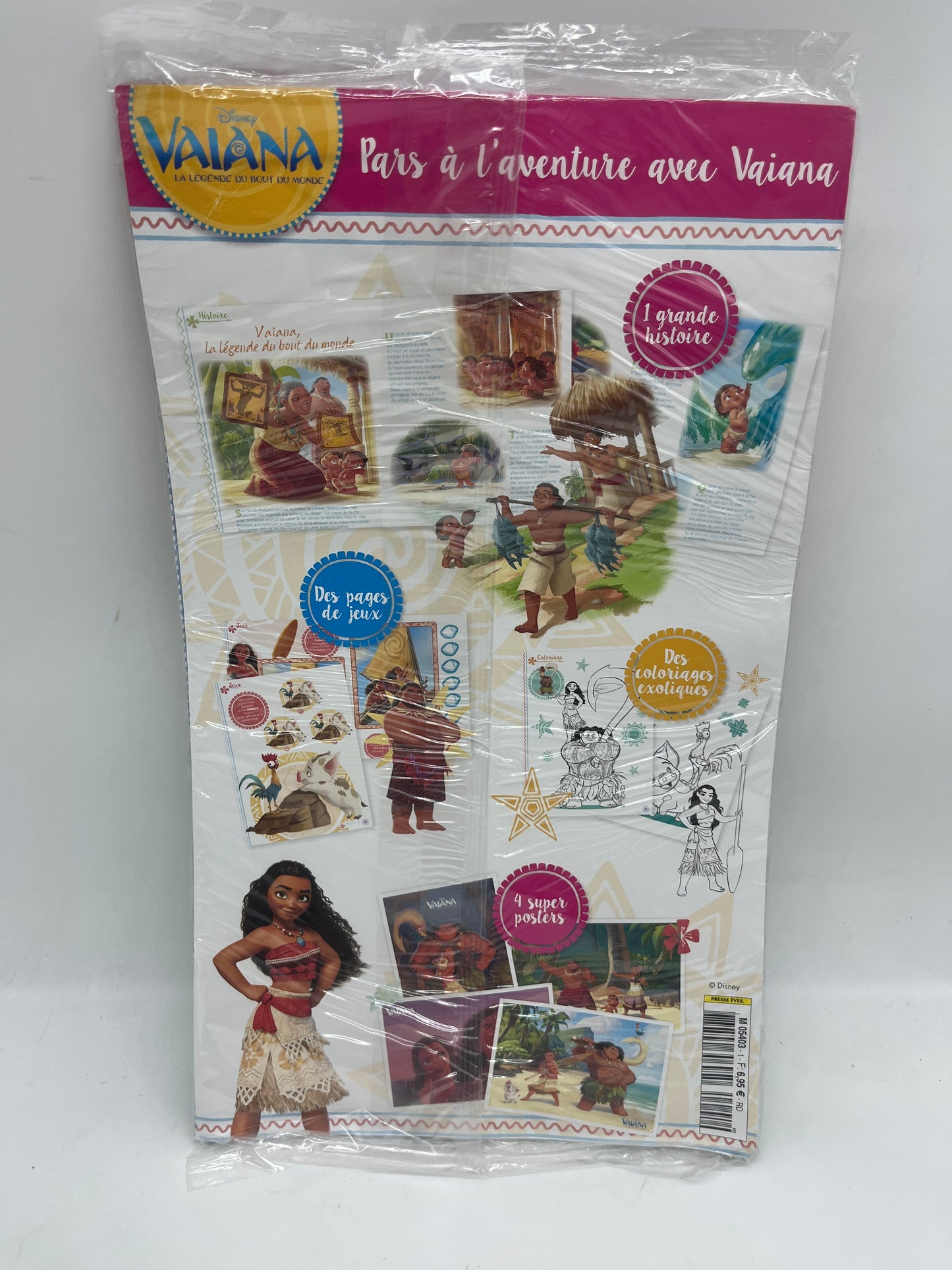 Livre d’activité Magazines Disney princesse Vaiana avec son kit papeterie Neuf