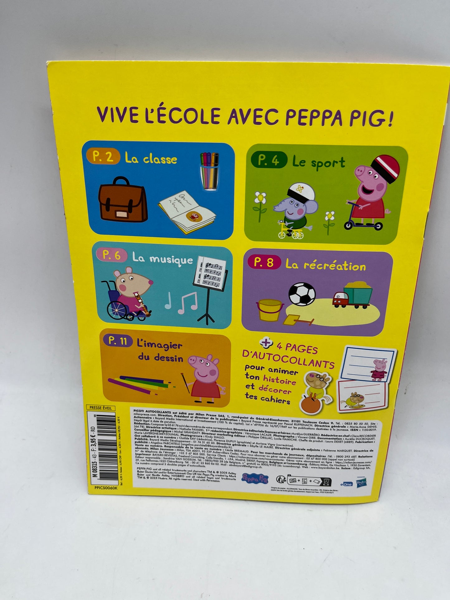 livre d’activité Magazine Peppa Pig  Thème la rentrée avec ses 100 autocollants  Neuf