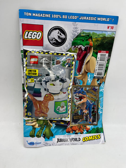 Livre d’activité Magazine Lego Jurassic World comics  sa mini figurine Raptor numéro 10 neuf sous blister