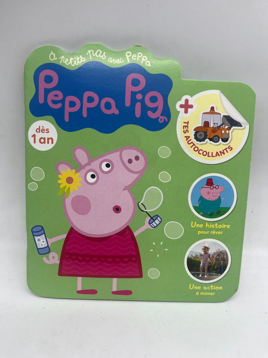 Livre d’activités Magazine À petit pas avec Peppa pig dès 1 ans avec gommettes jeux histoire Neuf thème printemps