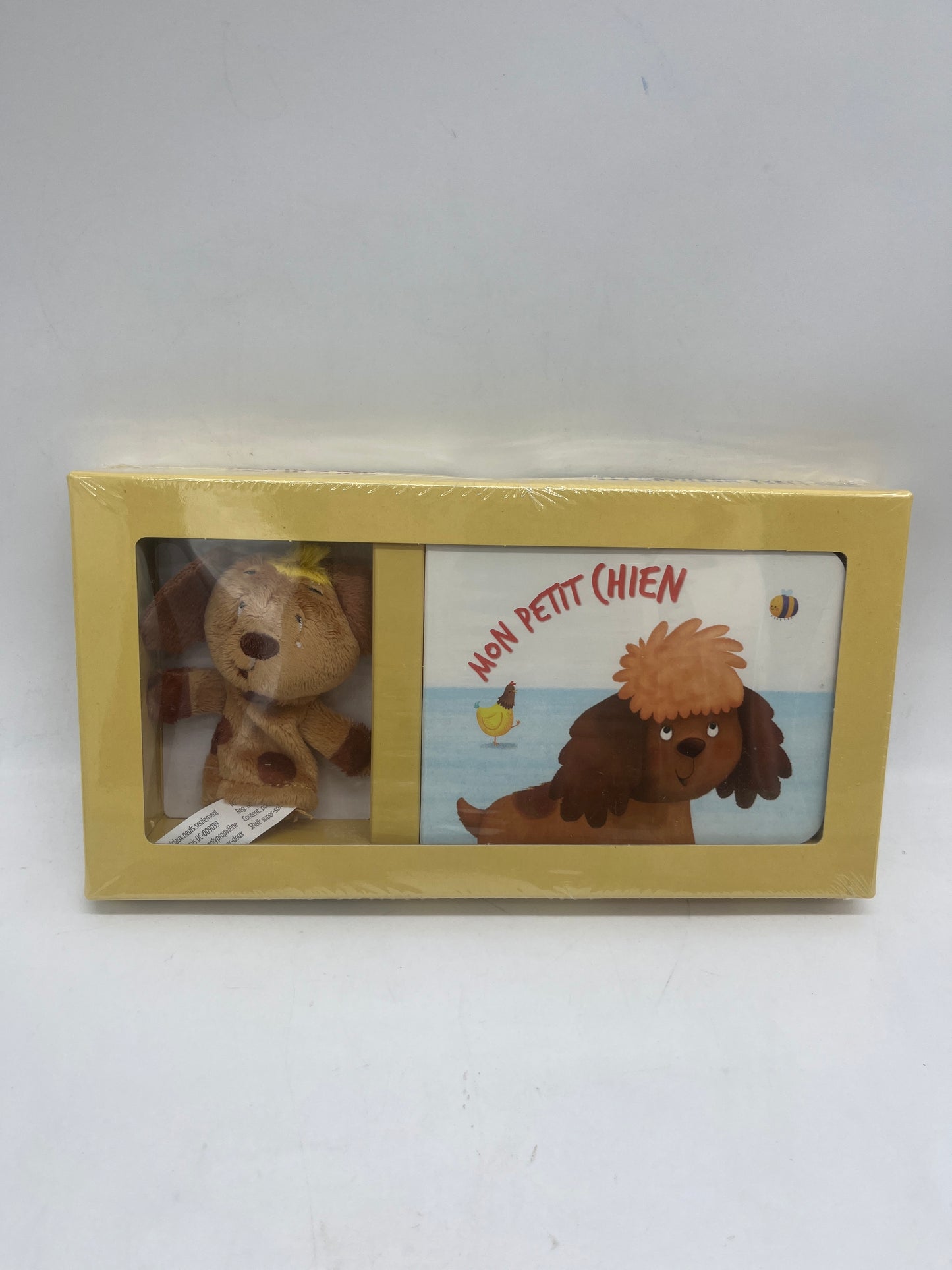 Coffret cadeau marionnette avec son livre  modèle Chien Neuf sous blister