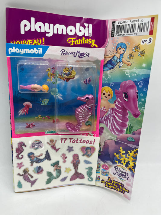 Livre D’activité magazine Playmobil  girls avec sa figurine bébé Sirène et son Hippocampe jamais ouvert Neuf