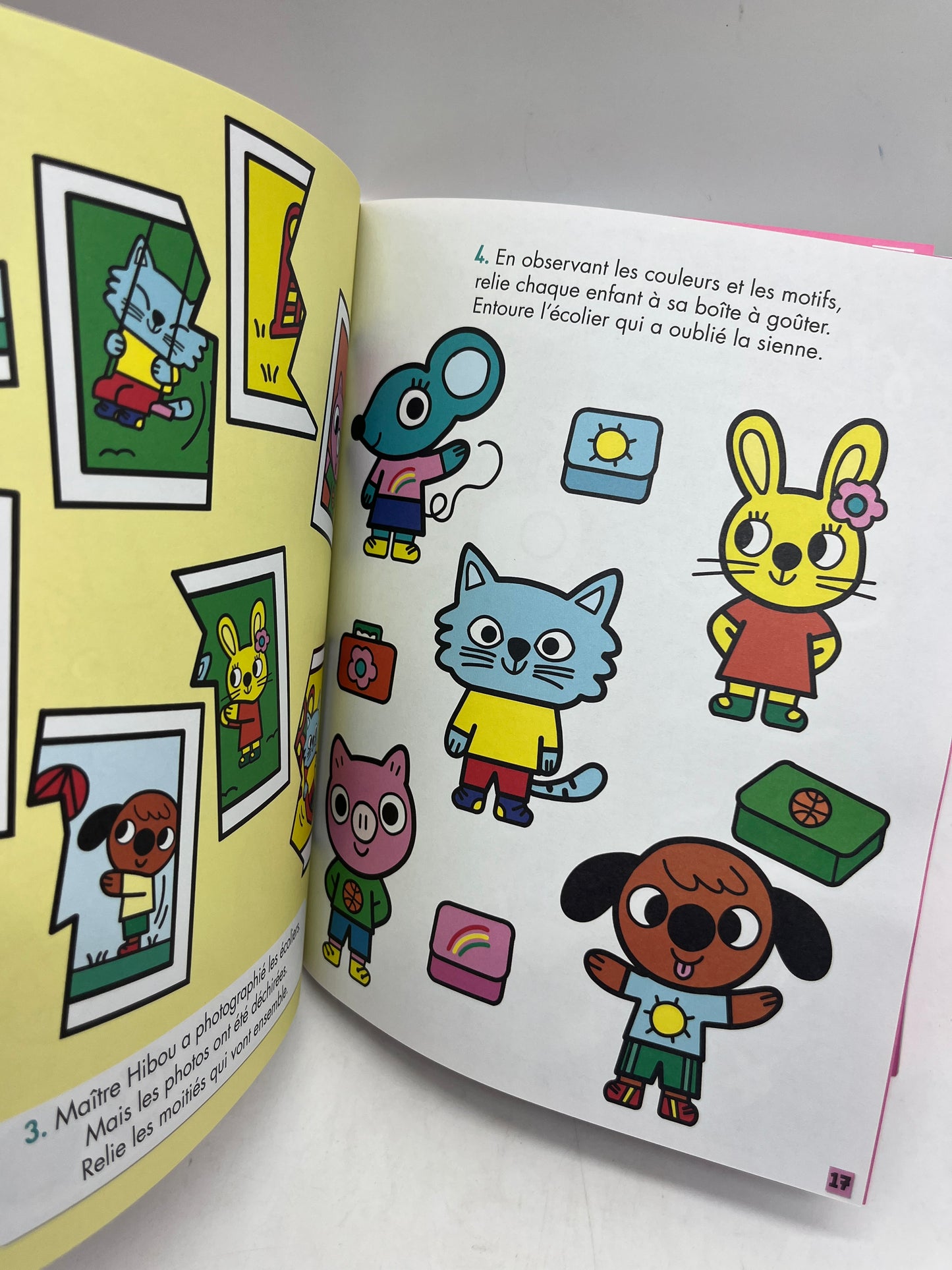 Livre d’activité Magazine TOUPIE les jeux de l’école avec ses 155 gommettes Sacha le Chat Neuf