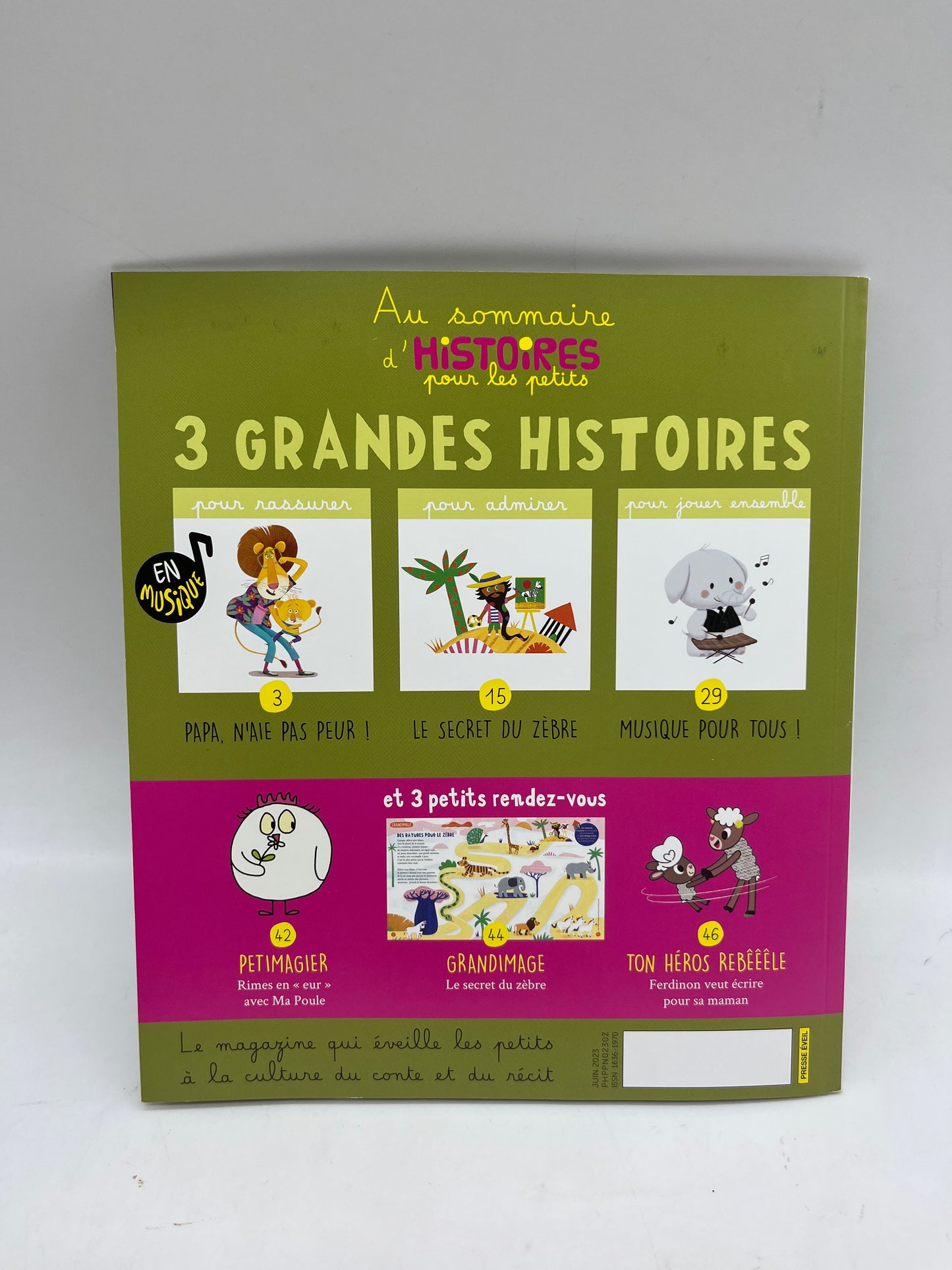 Livre d’activité magazines Histoires pour les petits avec Cd  modèle C’est le concert des copains ! Juin 2023 Neuf