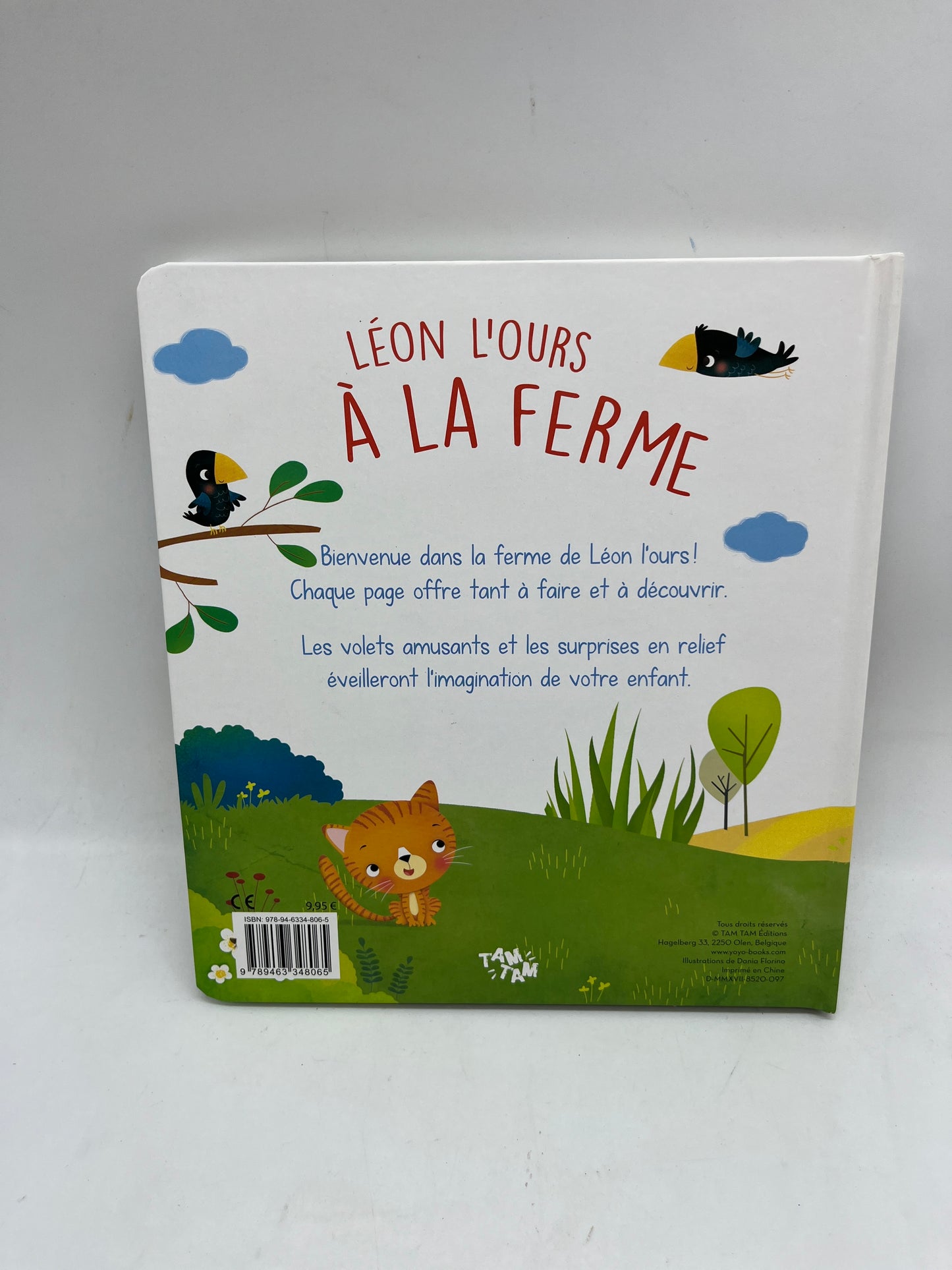 Livre histoire Leon l’Ours à la ferme livré pop up animé avec rabats tam tam edition Neuf