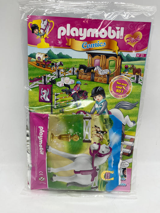 Livre D’activité magazine Playmobil comics avec sa figurine Cheval  jamais ouvert Neuf