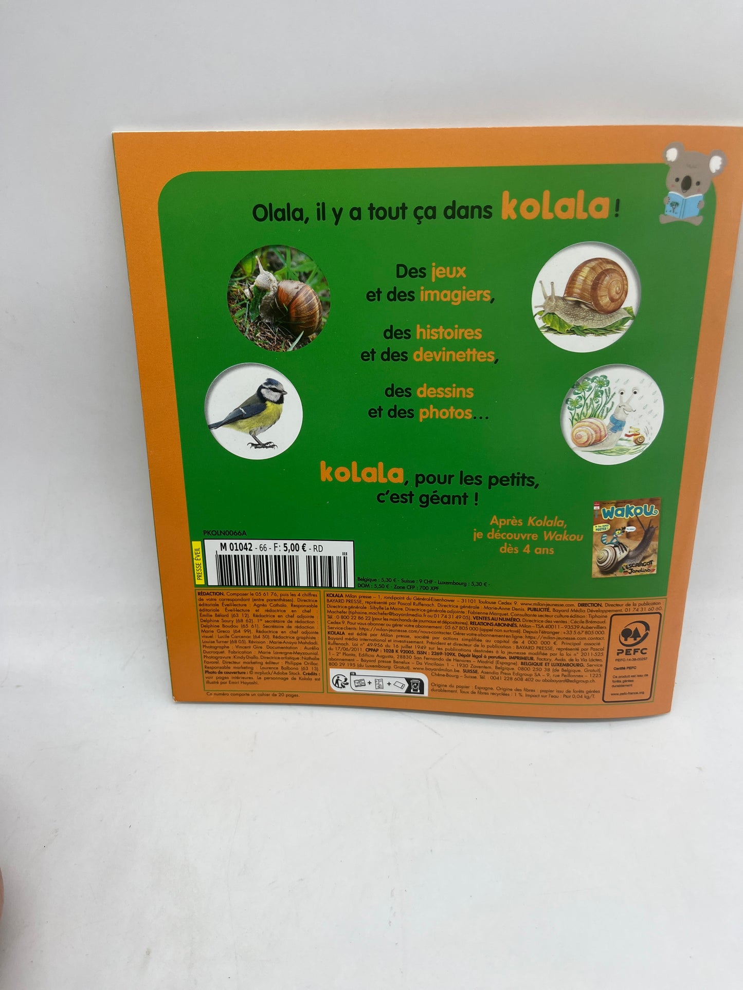 Magazine livre d’activité Kolala revue spécial animaux numéro 66 Toto l’escargot imagier  jeux activité !
