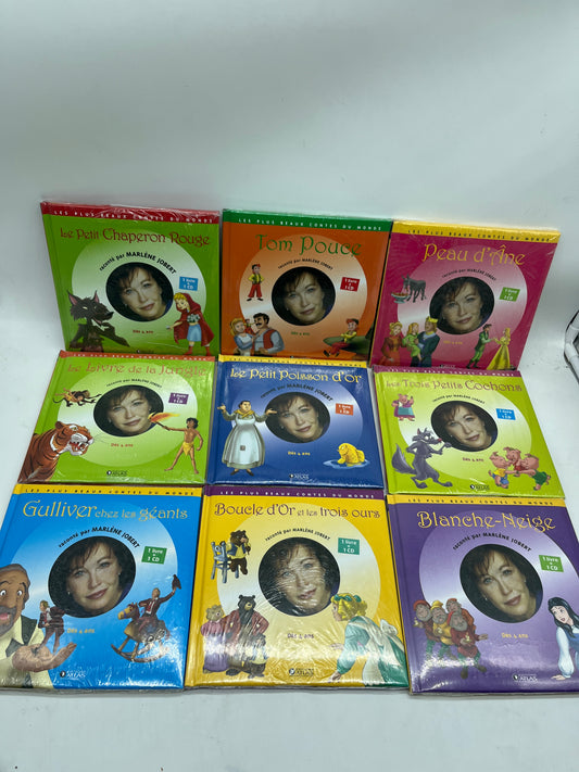 Lot de 9 Livres CD audio  Les plus beau contes audioconte Raconté par Marlène Jobert Neuf sous blister