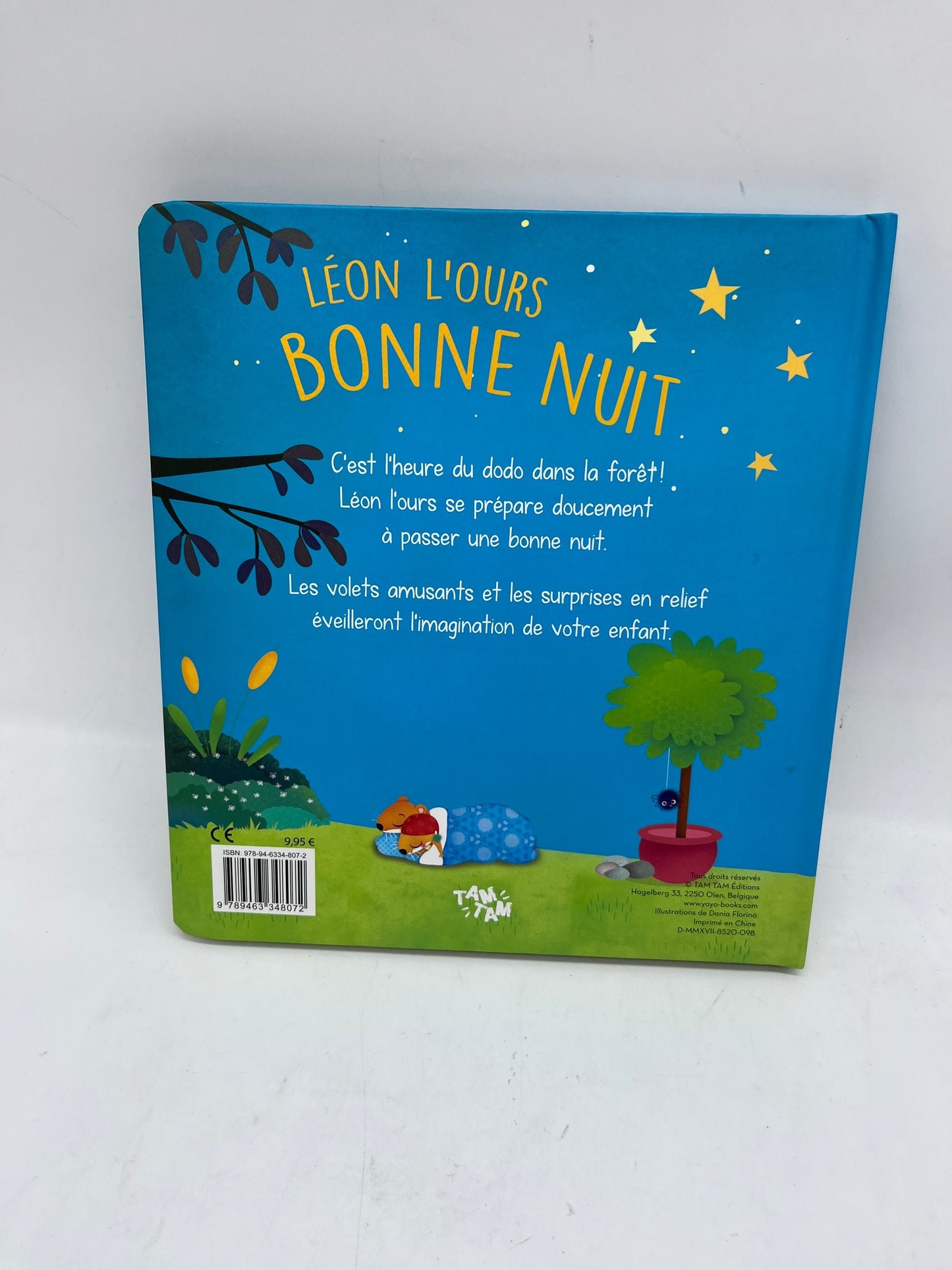 Livre histoire Leon l’Ours bonne nuit livré pop up animé avec rabats tam tam edition Neuf