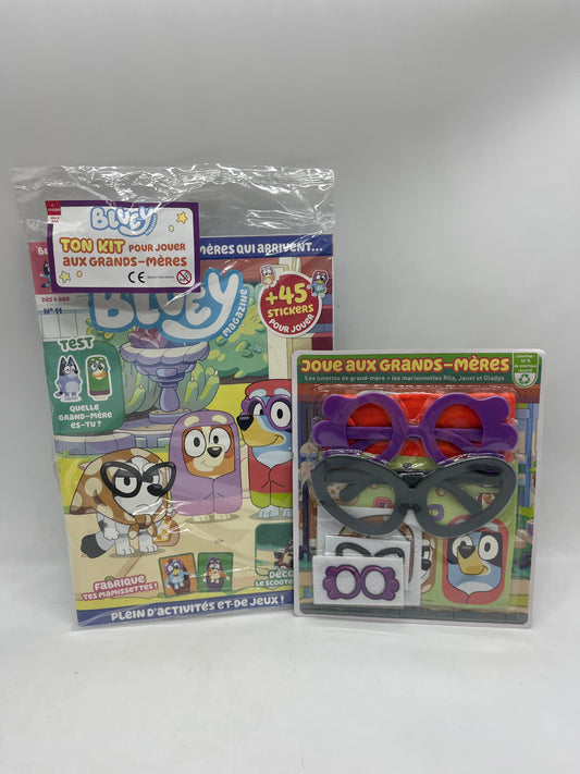 Livre d’activité magazine Bluey disney numéro 11 avec son kit pour jouer au mamies Neuf