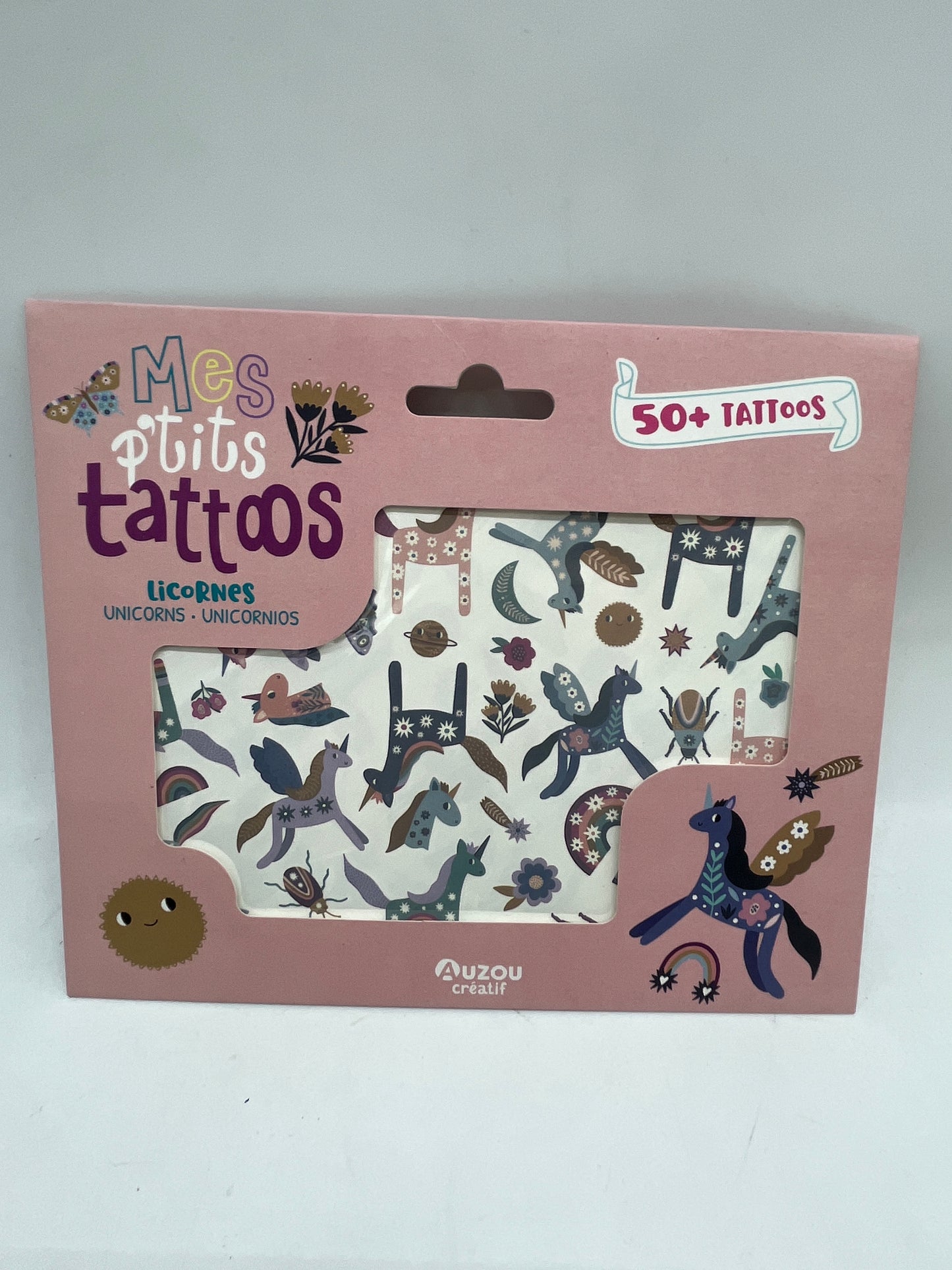 Pack de  Mes p’tits tatouages 50 tattoos Auzou thème Licorne Neuf