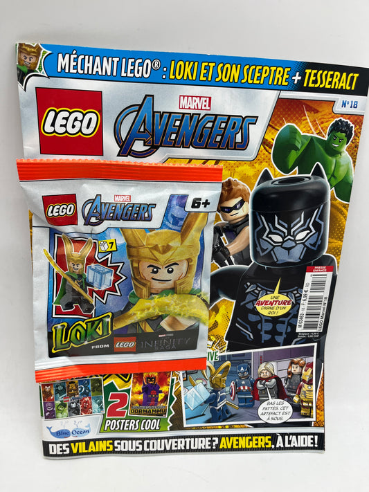 livre d’activité Magazine Lego Marvel  avec sa mini figurine Loki Neuf !