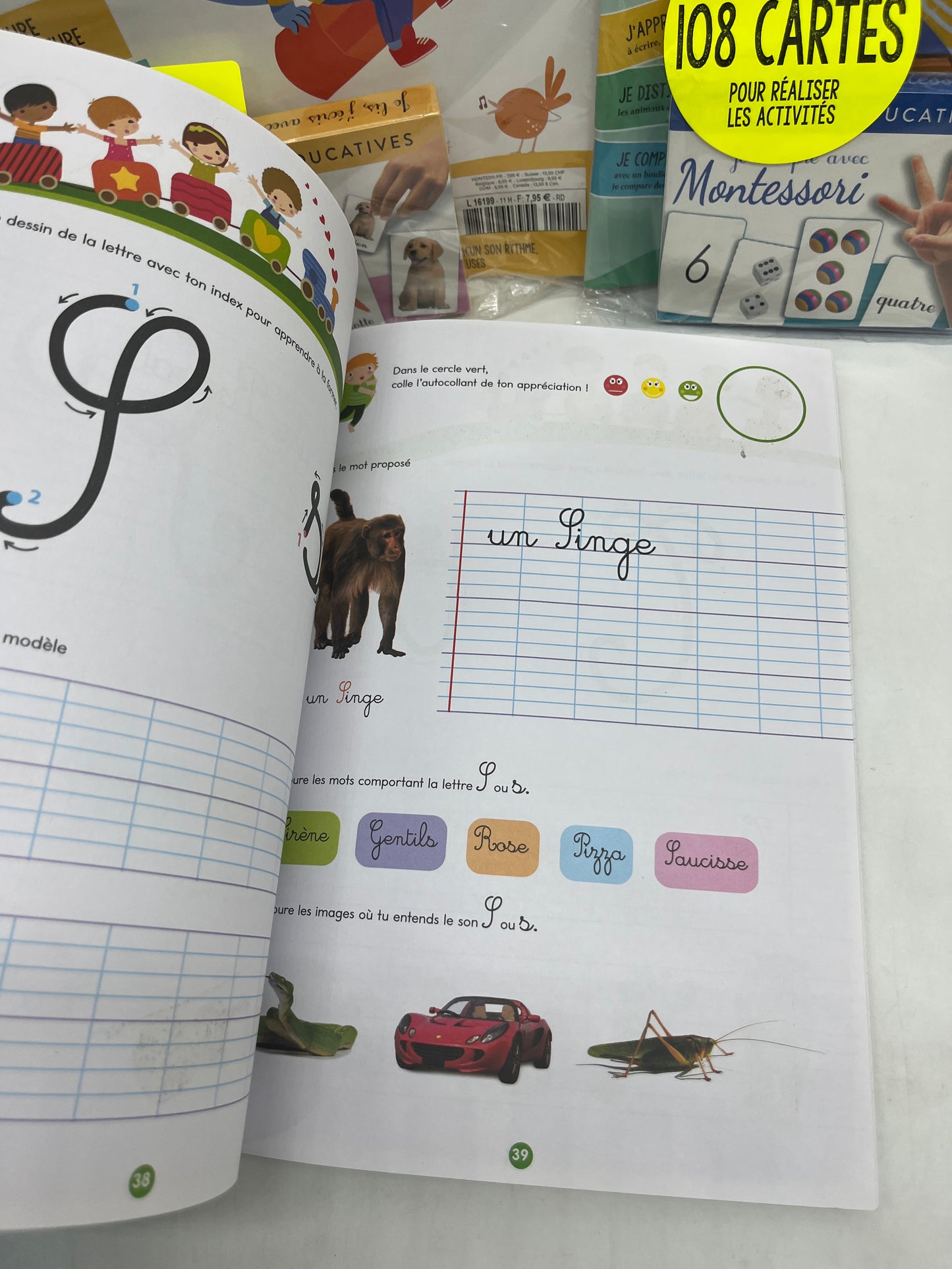 Lot de 3 livres d'activité Je fais seul Montessori ecriture je compte je lis Neuf