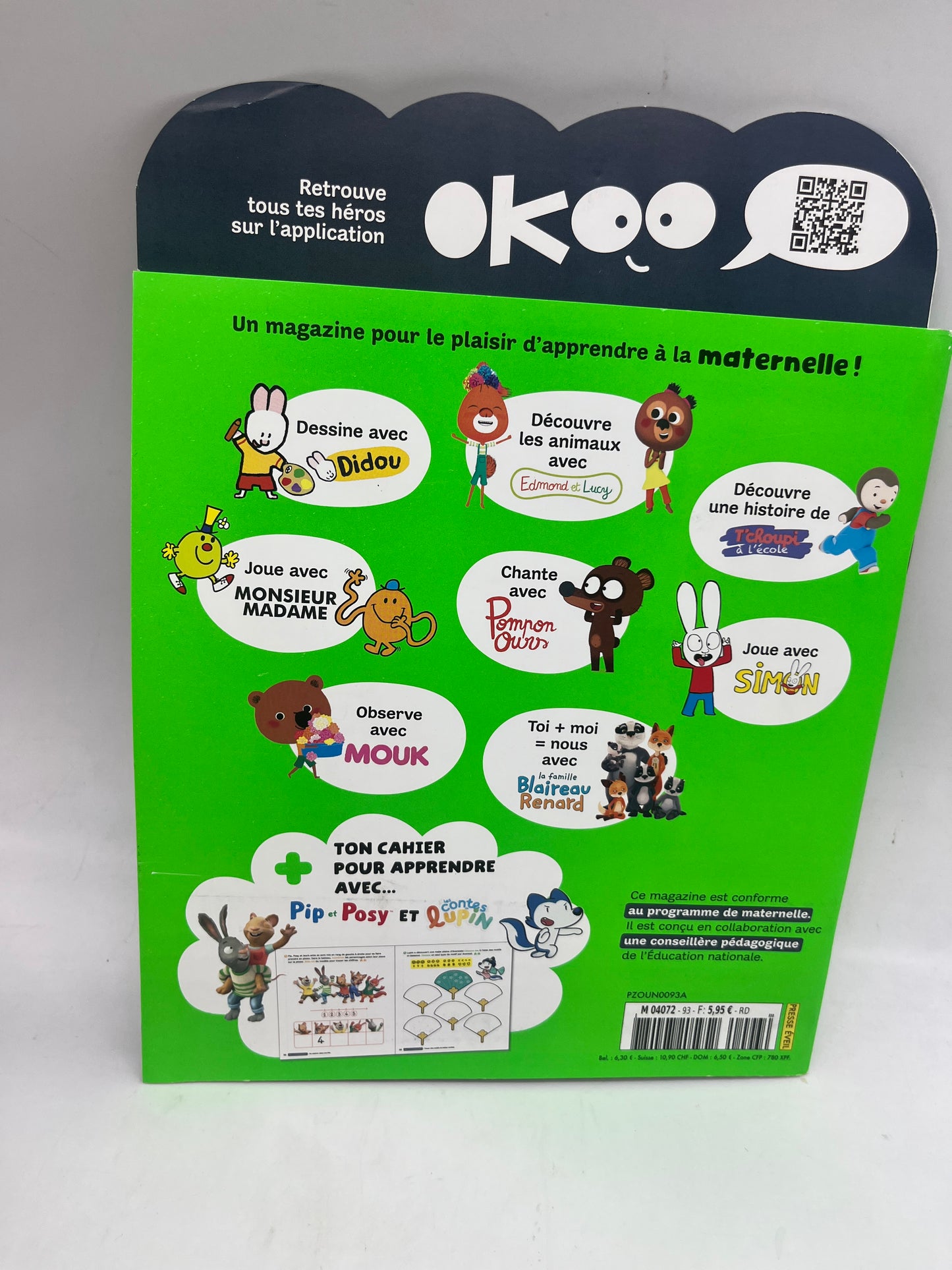 Livre d’activité Magazine OKOO j’apprends avec mes héros 3/6 ans neuf !