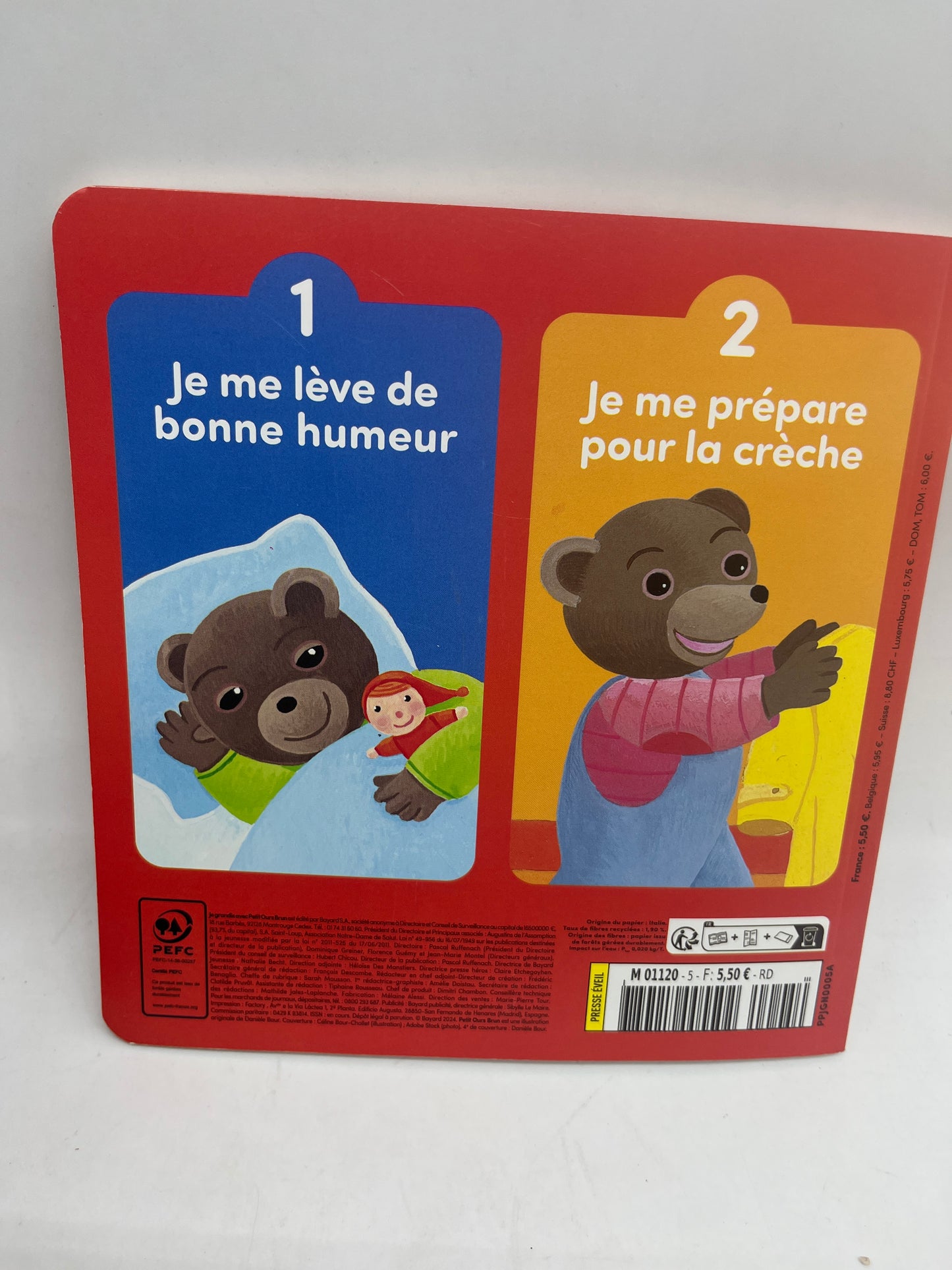 Livre d’activité Magazine Je grandis avec Petit ours brun histoire comptine imagier  en route pour la crèche Neuf