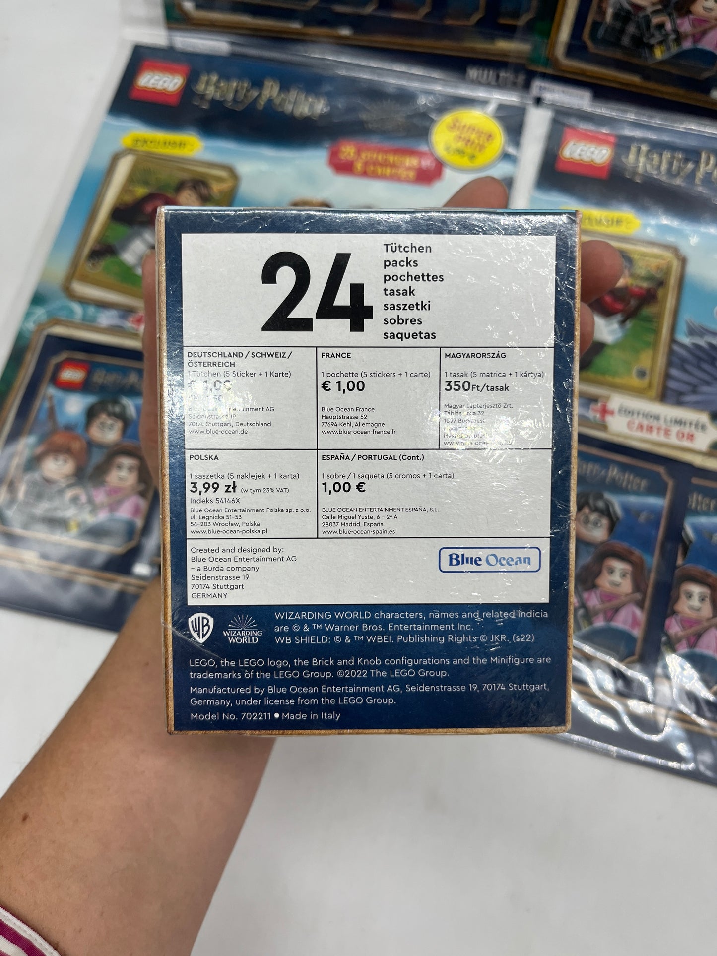 Lot de 4 Multipacks et un display de 25 pochettes de 5 stickers Lego Harry Potter Stickers avec carte édition limitée Neuf sous blister