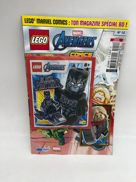 livre d’activité Magazine Lego Marvel Avenger comics   avec sa mini figurine Blackpanthere  Neuf !