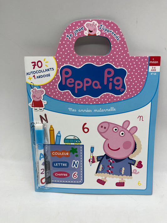 Livre d’activités Magazine Je Joue j’apprends Peppa pig Mon année de maternelle 80 gommettes couleur lettre chiffres numéro 48 Neuf