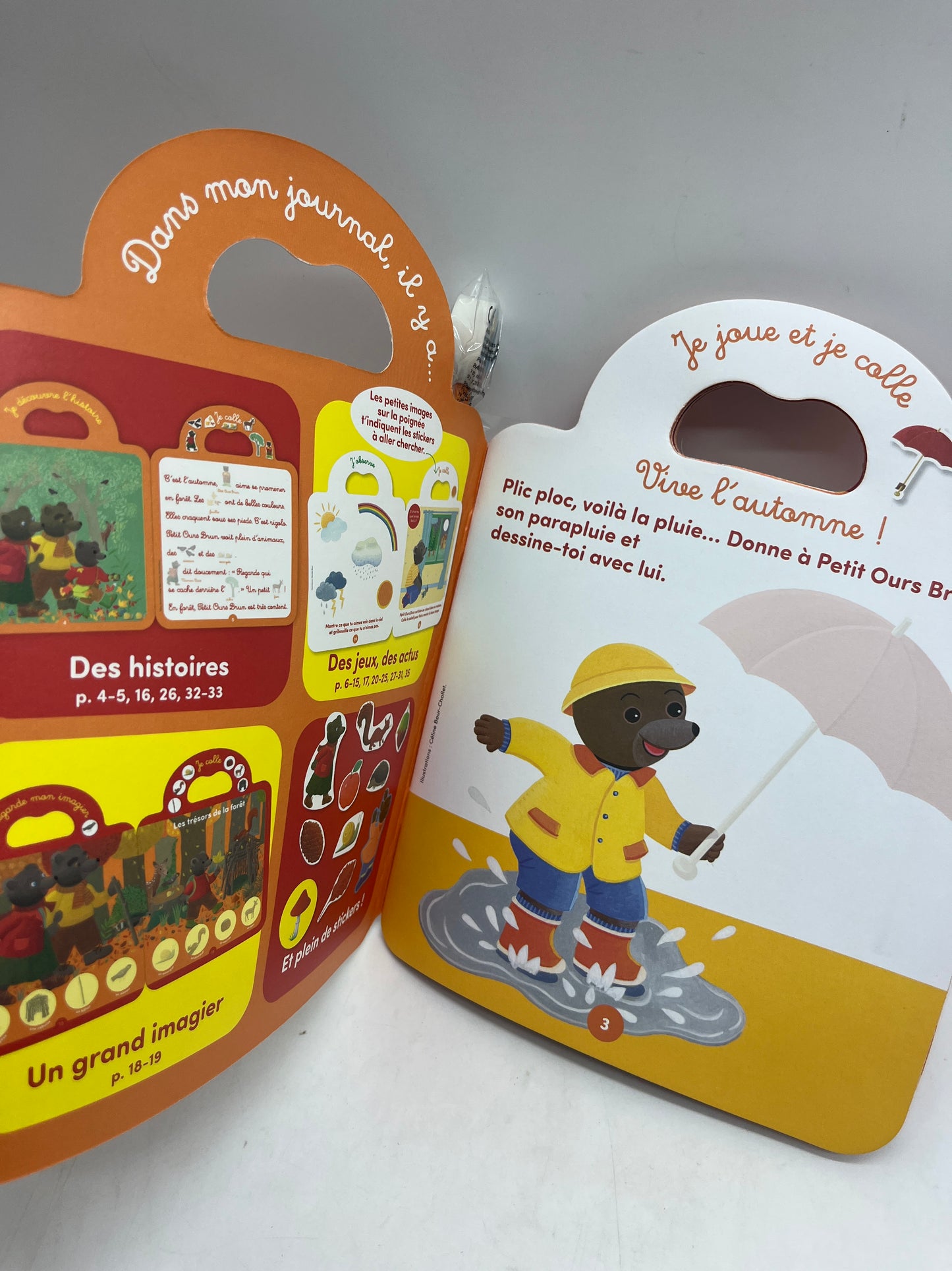 Magazine Je joue avec Petit ours brun jeux histoire stickers thème l’automne Neuf !