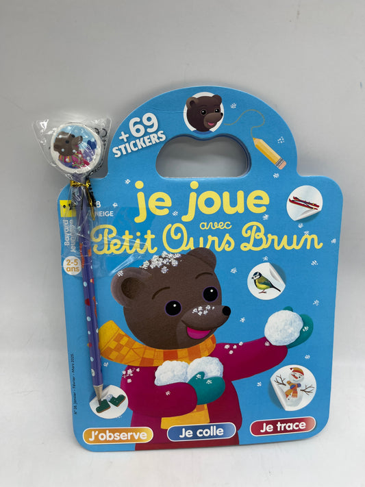 Magazine Je joue avec Petit ours brun jeux histoire stickers thème l’hiver Neuf !
