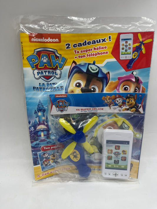 Livre d’activité magazine Pat Patrouille avec son jouet téléphone hélice Neuf