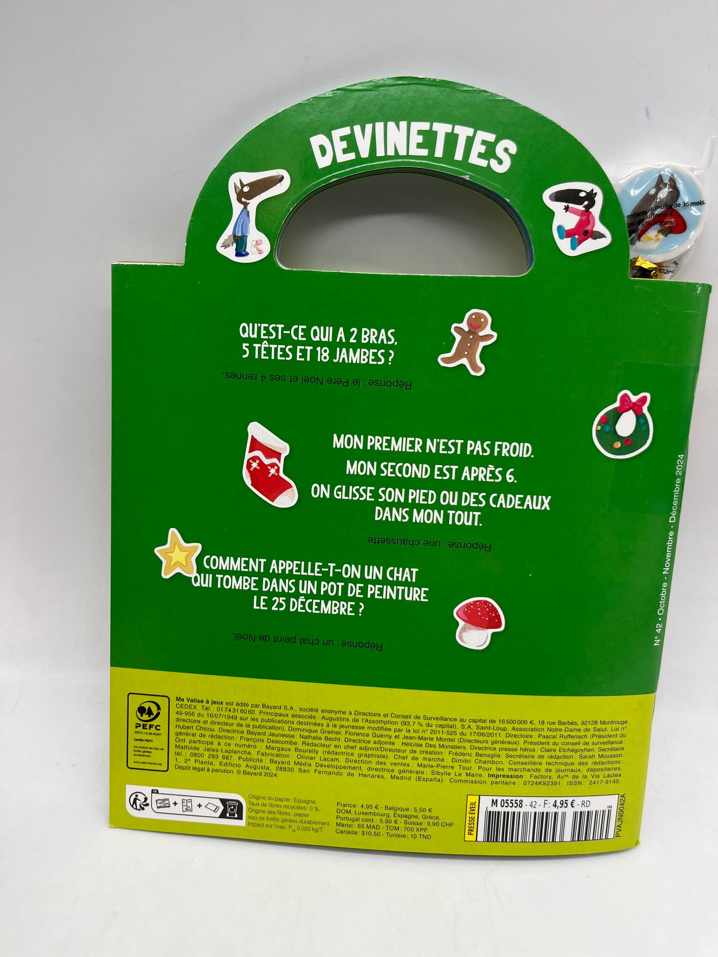 Livre d’activité Magazine Ma valise à jeux spécial P’tit Loup Noël avec son crayon Neuf