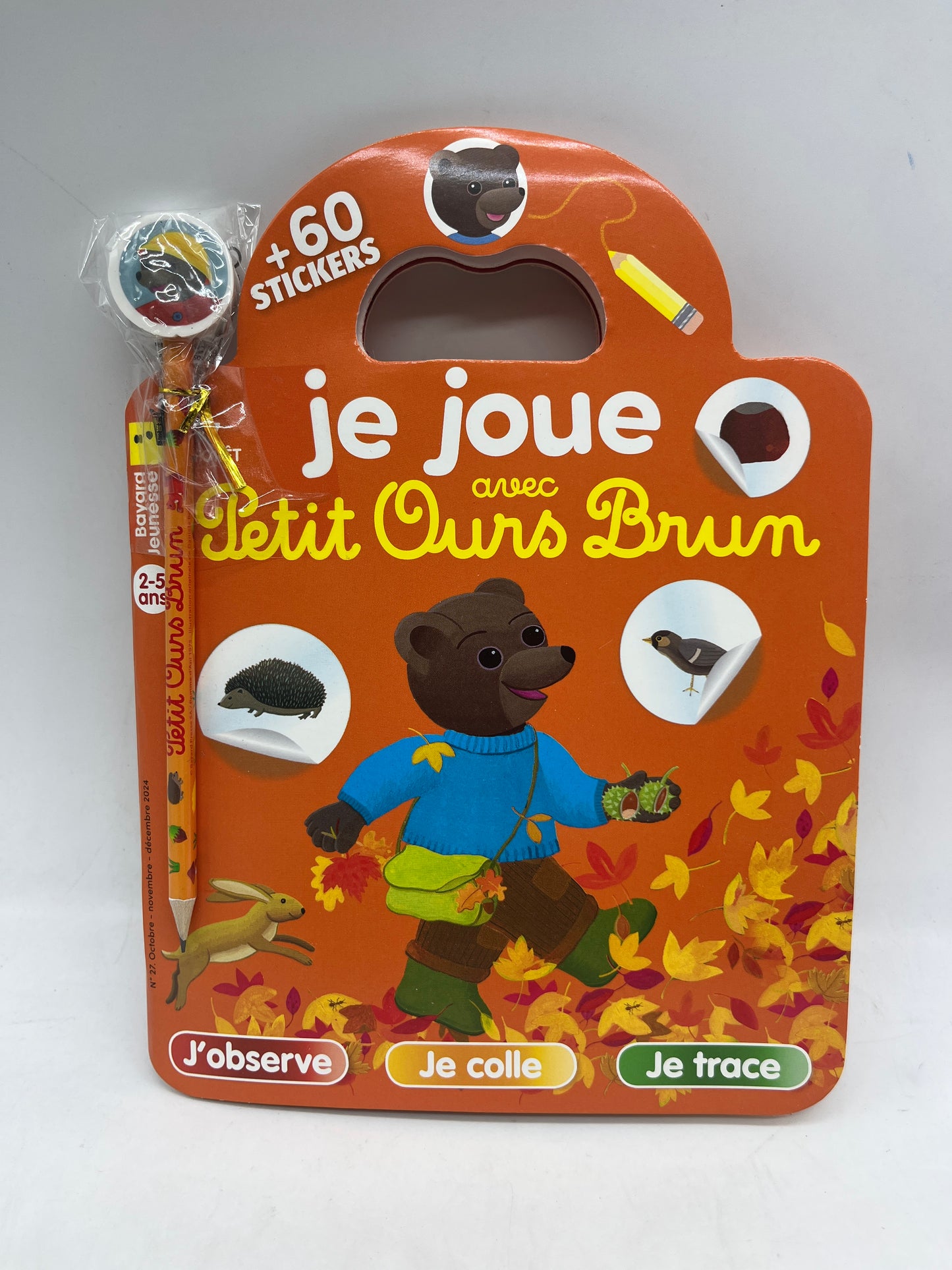 Magazine Je joue avec Petit ours brun jeux histoire stickers thème l’automne Neuf !
