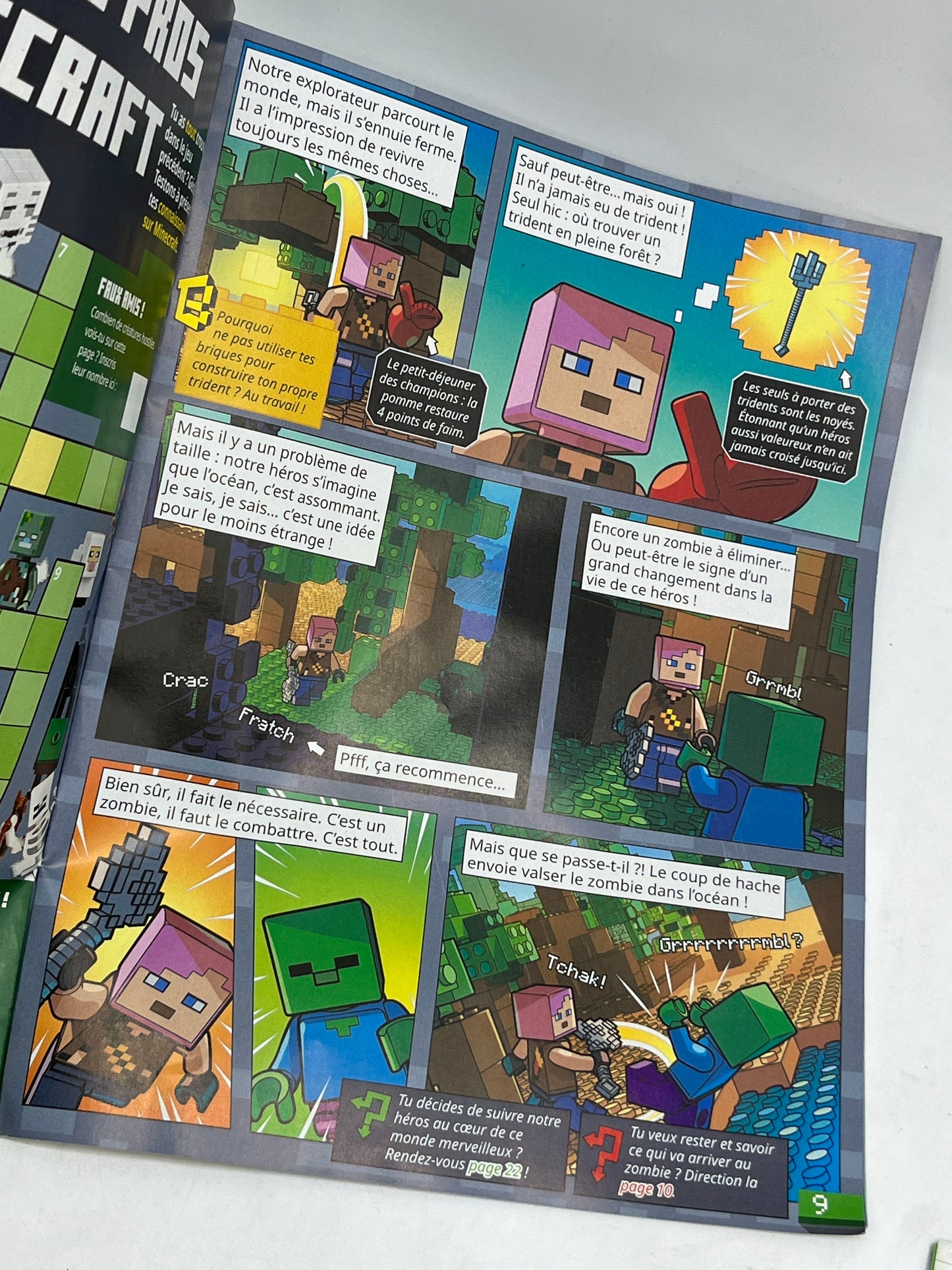 livre d’activité Magazine Lego Minecraft avec ces 2 figurines à monter Zombie et Ninja avec leur canon Neuf sous blister