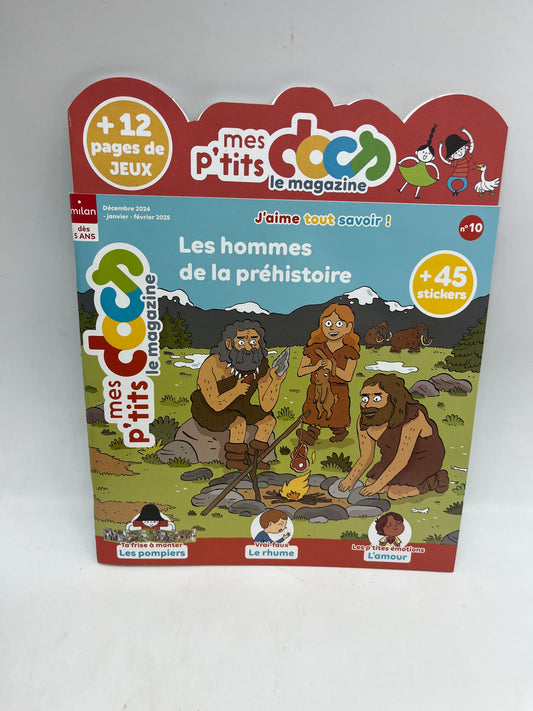 Livre d’activité Magazine  Mes P’tit doc thème les hommes de la préhistoires  Neuf