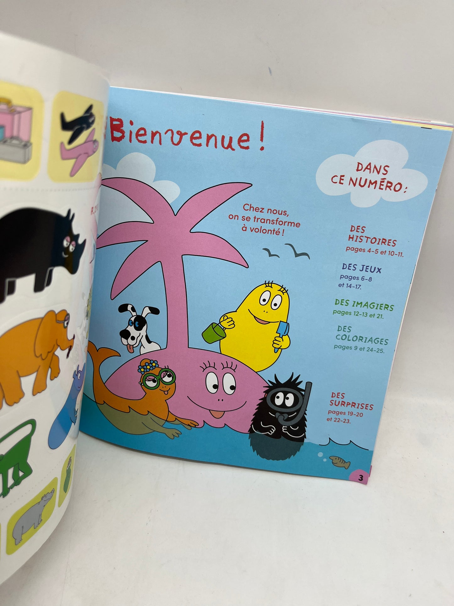 Magazine Livre d’activités souple Barbapapa histoire  avec ces 50 stickers  vive l’ Été Neuf !