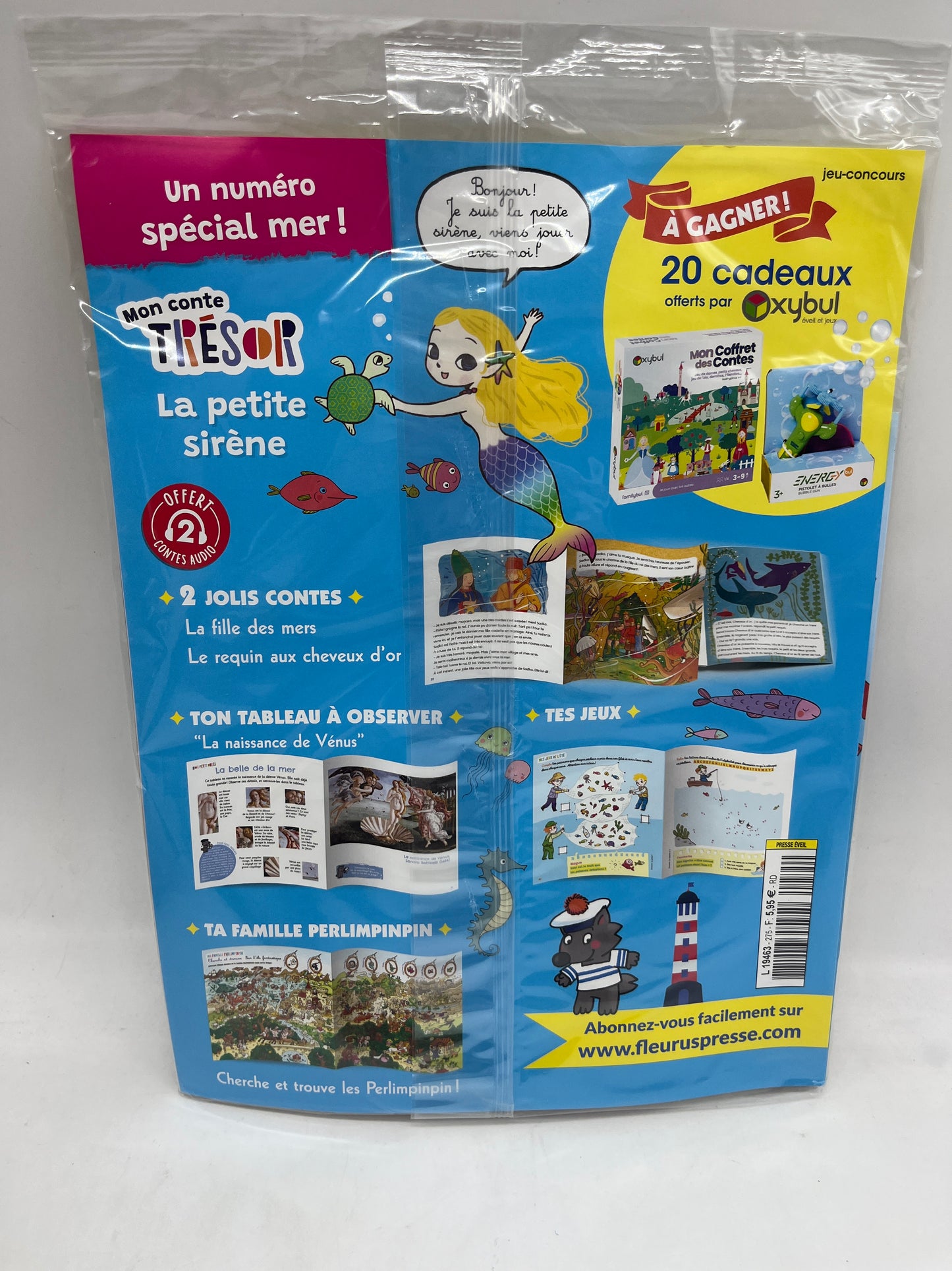 Livre d’activité Magazine Milles une histoire avec ses contes à lire et à écouter thème à la mer avec sa visionneuse Neuf !