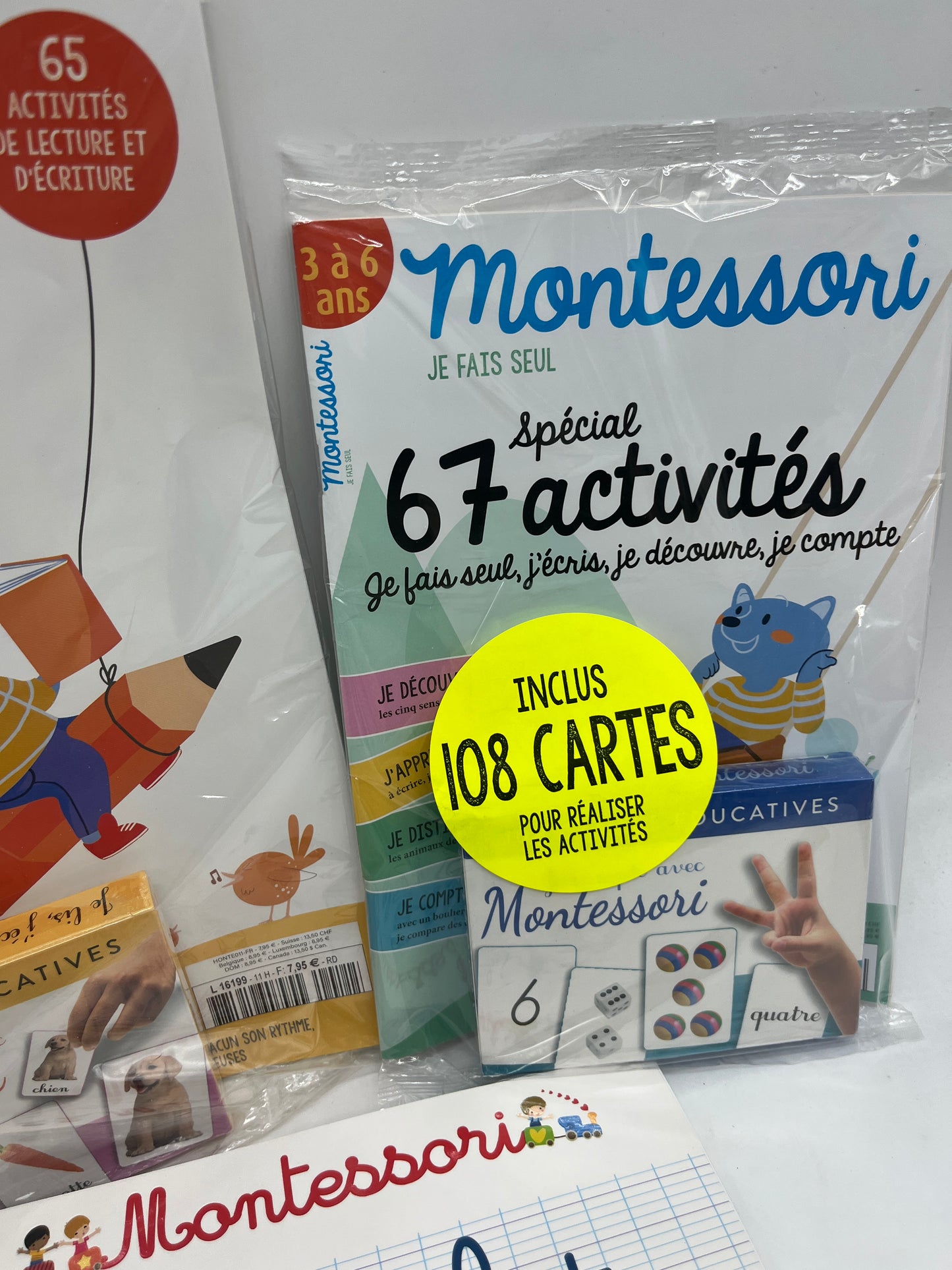 Lot de 3 livres d'activité Je fais seul Montessori ecriture je compte je lis Neuf
