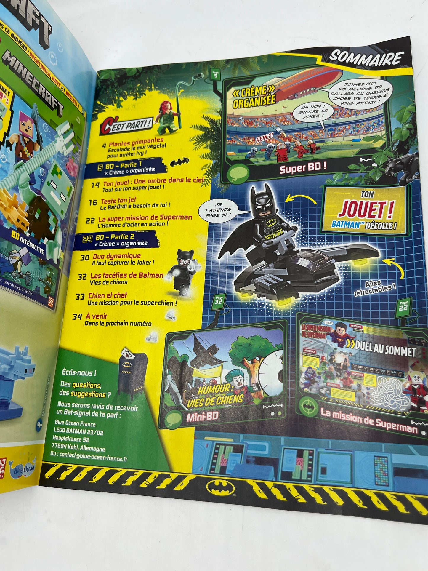 livre d’activité Magazine Lego Batman avec sa minifigure Batman et son jet trop cool  Neuf !