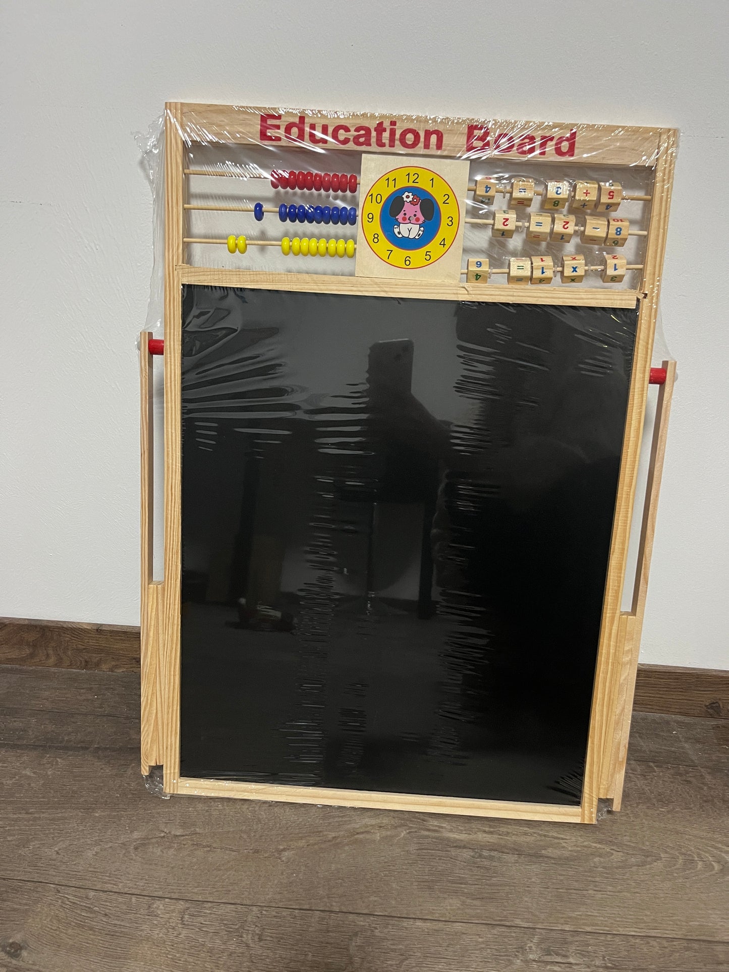 Jouet jeu activités apprentissage Tableau double face craie et magnétique Montessori J’apprends à compter les chiffres les formes les lettres l’alphabet tout inclus avec pied en bois Neuf