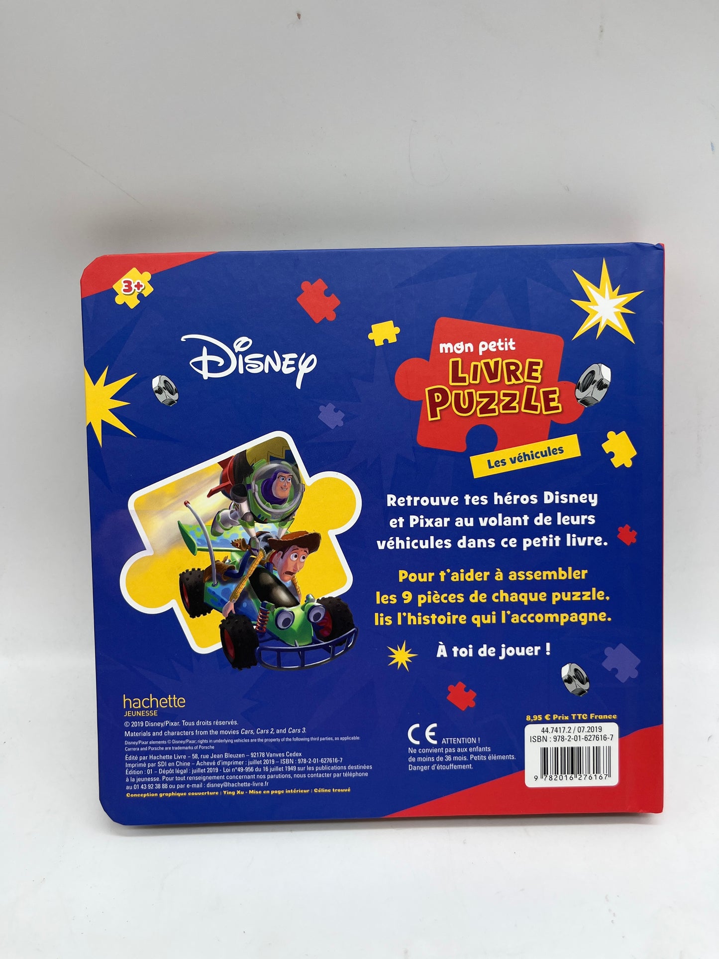 Mon Petit Livre Puzzle Disney thème Les véhicules avec ses 5 de 9 pièces Neuf ! cars