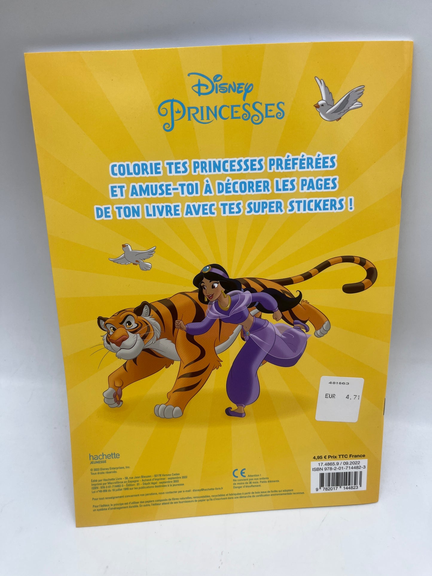 Livre d’activité Magazines Disney Mes  coloriages avec stickers Disney thème Princesses Neuf