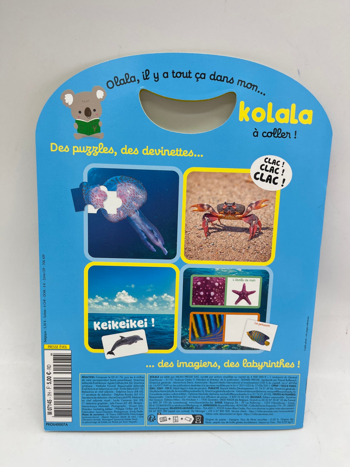 Livre d’activité Magazine Kolala Hors série  revue animalière avec imagier et jeux numéro 7 thème la mer Neuf