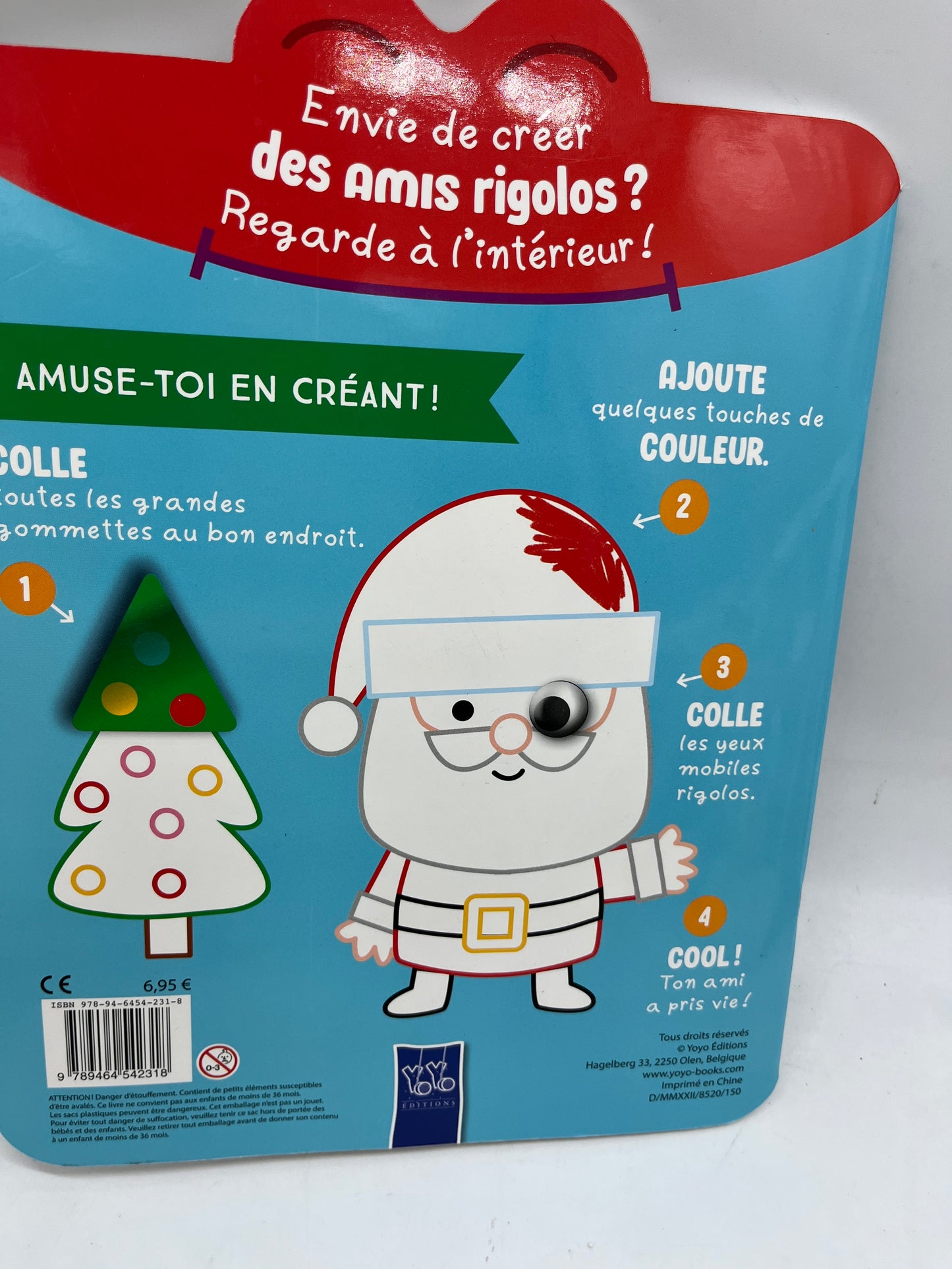 Livre d’activité Magazine Je colorie et colle  avec autocollant géant et repositionnable  thème Noël Neuf