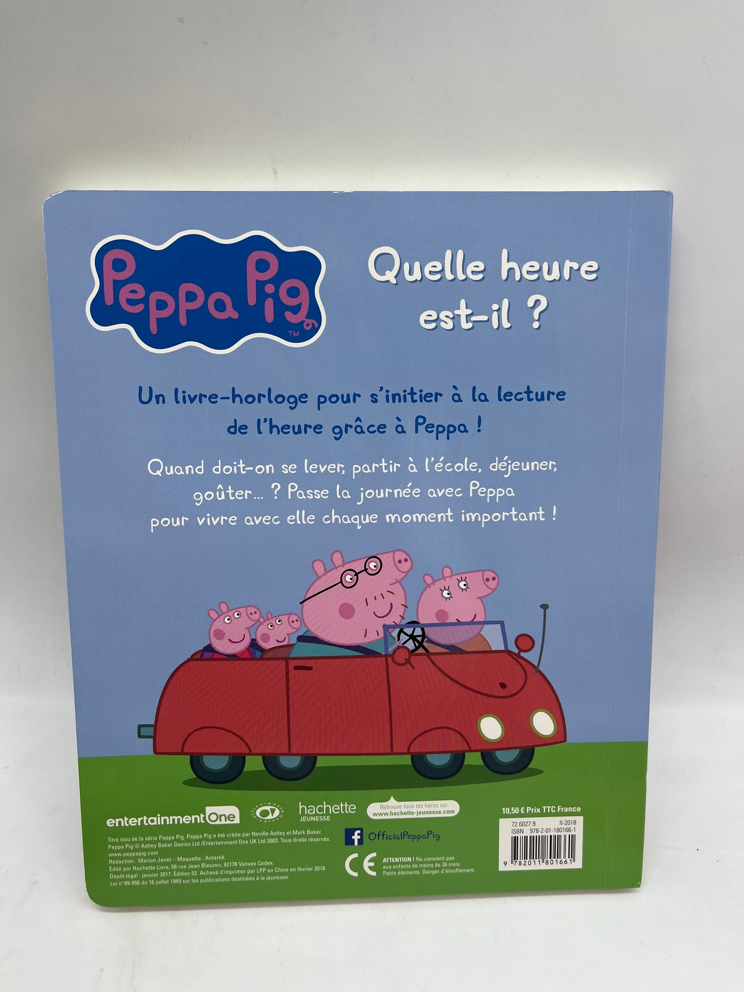 Livre  Peppa Pig entièrement cartonné J’apprends à lire l’heure avec Peppa et son horloge neuf