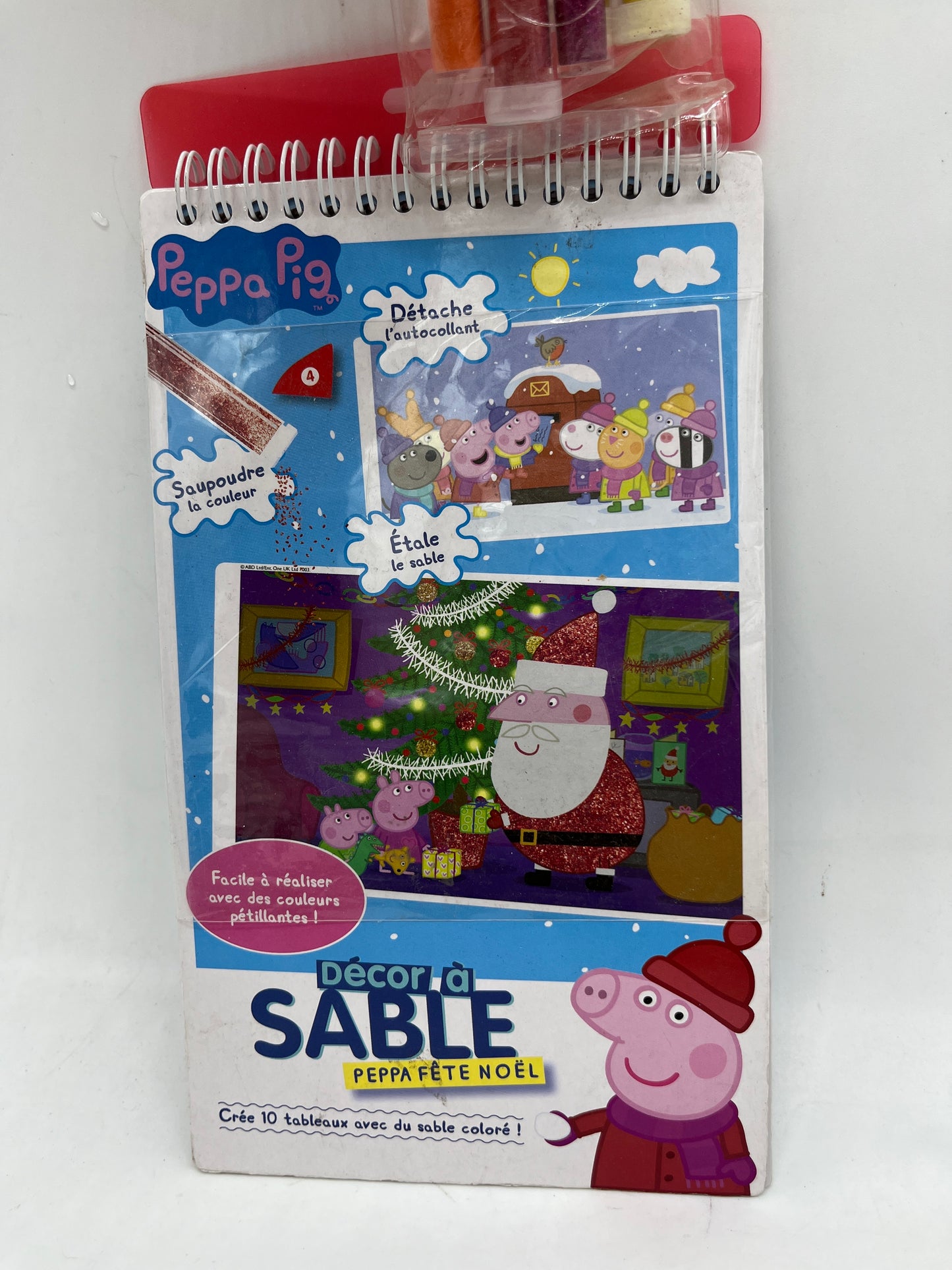 livre d’activité décor à sable Peppa pig avec ces 4 tubes de paillettes thème Noël Neuf activités manuelles