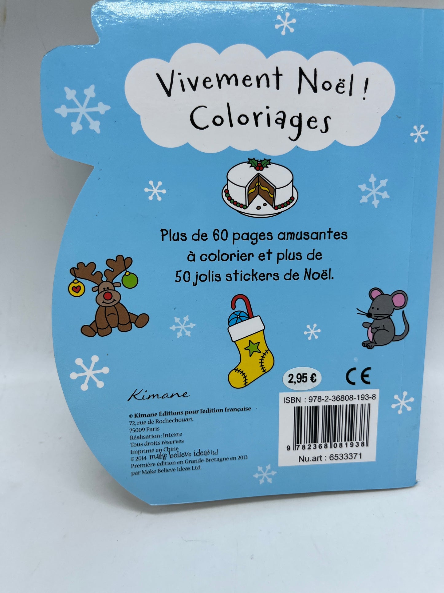 Livre d’activité Vivement Noël avec ces coloriages et ces 50!stickers Format poche Neuf