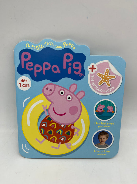 Livre d’activités Magazine À petit pas avec Peppa pig dès 1 ans avec gommettes jeux histoire Neuf modèle Bleu