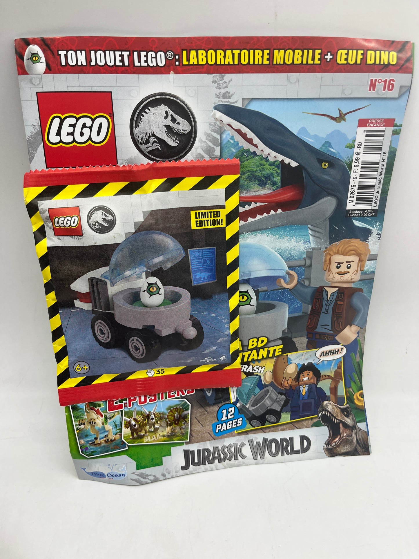 livre d’activité Magazine Lego Jurassic World avec sa mini figurine Raptor et son labo Dino  Numéro 15 neuf sous blister