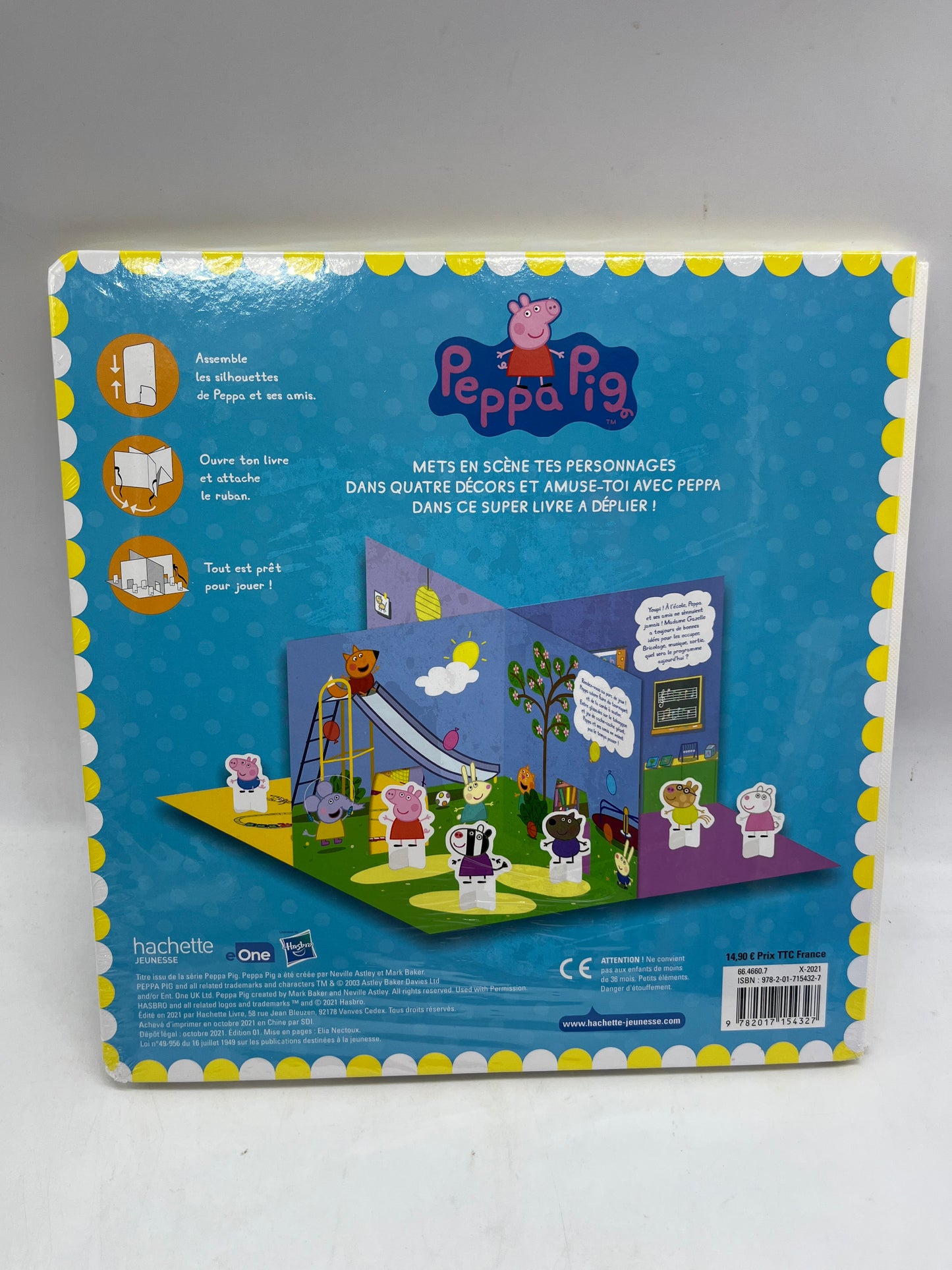 Mon livre Jeu Carrousel Peppa Pig livre à deplier avec 4 décors et 6 personnages Neuf